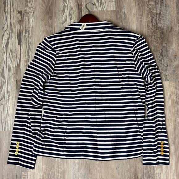 Lauren Ralph Lauren NWT Navy White Striped Cotton Blazer Women’s XL - Picture 4 of 13